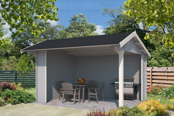  Outdoor Life Products | Overkapping Kirian 380 x 300 | Gecoat | Platinum Grey-Wit 210211-31